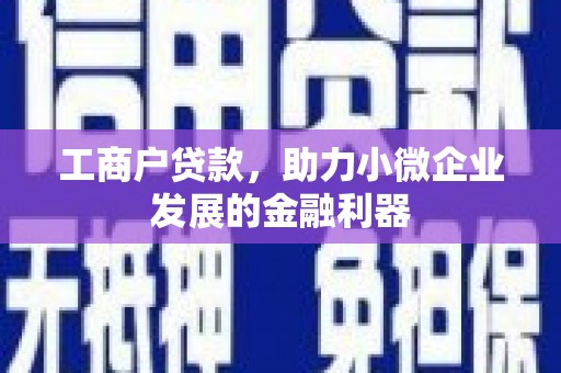 梨树县工商户贷款，助力小微企业发展的金融利器
