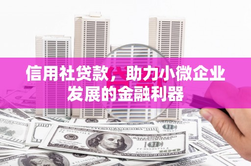 梨树县信用社贷款，助力小微企业发展的金融利器