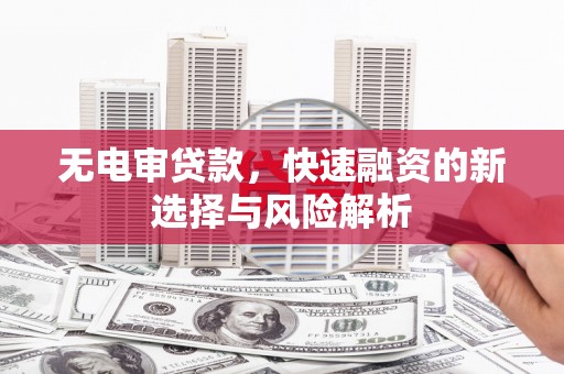 梨树县无电审贷款，快速融资的新选择与风险解析