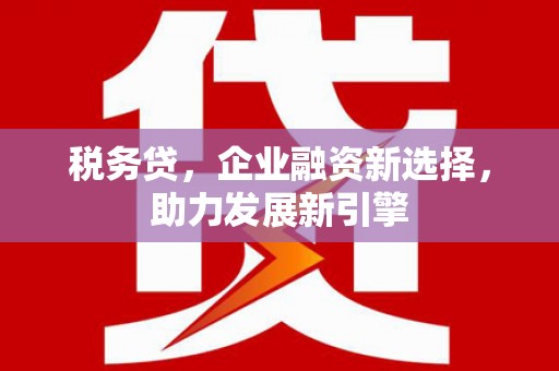 梨树县税务贷，企业融资新选择，助力发展新引擎