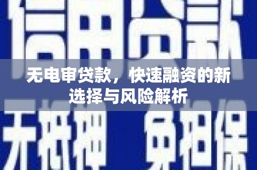 梨树县无电审贷款，快速融资的新选择与风险解析