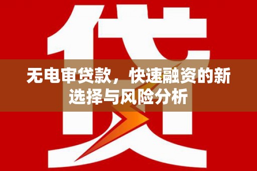 梨树县无电审贷款，快速融资的新选择与风险分析