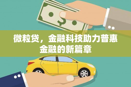 梨树县微粒贷，金融科技助力普惠金融的新篇章