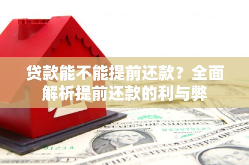 梨树县贷款能不能提前还款？全面解析提前还款的利与弊